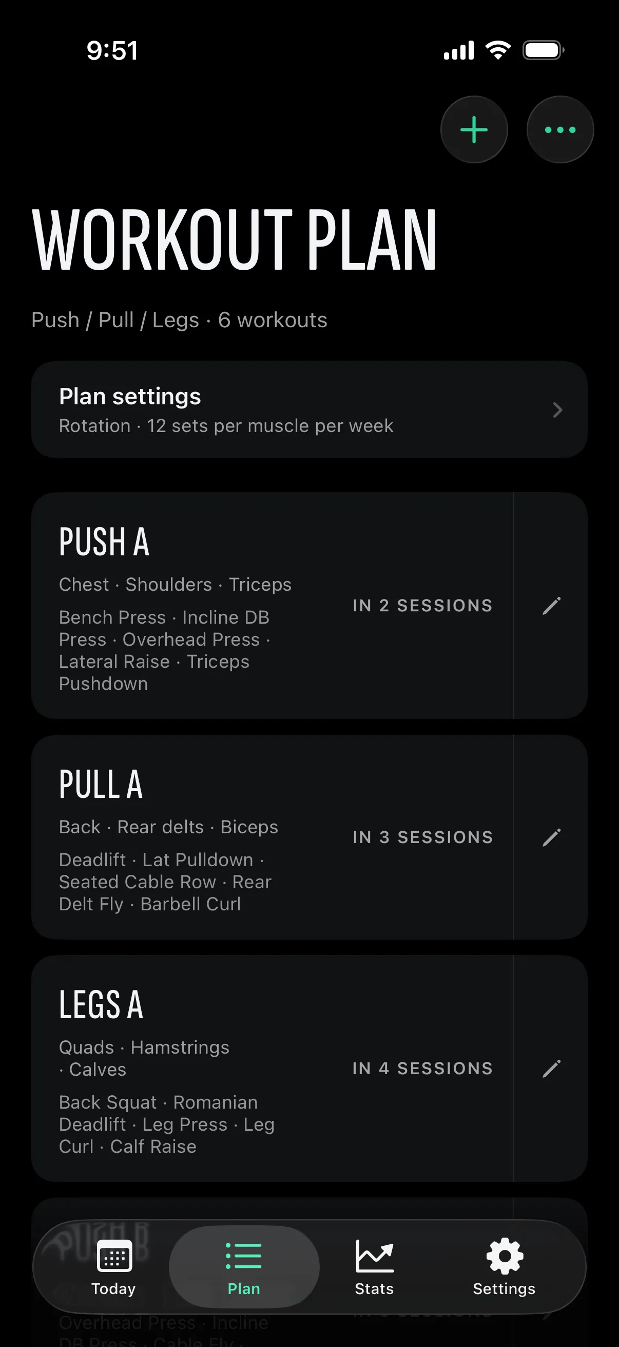 Plan: your split, in rotation or on weekdays